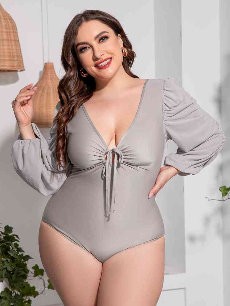 Balloon Sleeve One-Piece Swimsuit
