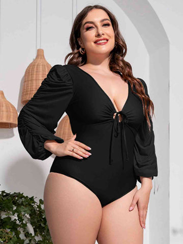 Balloon Sleeve One-Piece Swimsuit