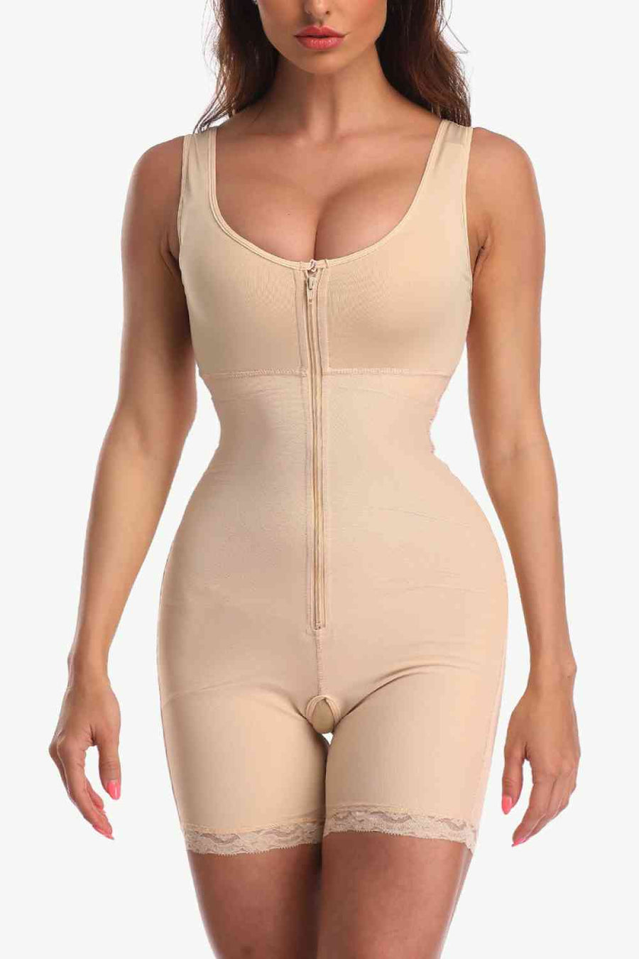 Zip-Up, Lace, Detail Shapewear