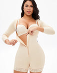 Zip Up, Lace, Long Sleeve, Shapewear