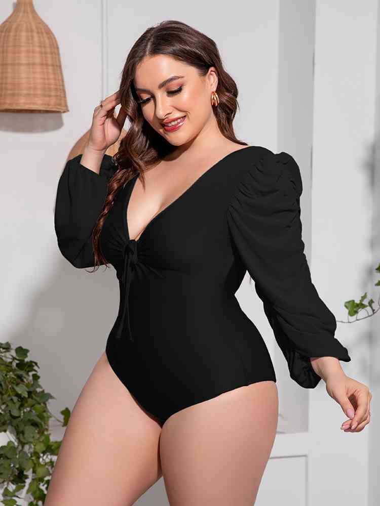 Balloon Sleeve One-Piece Swimsuit