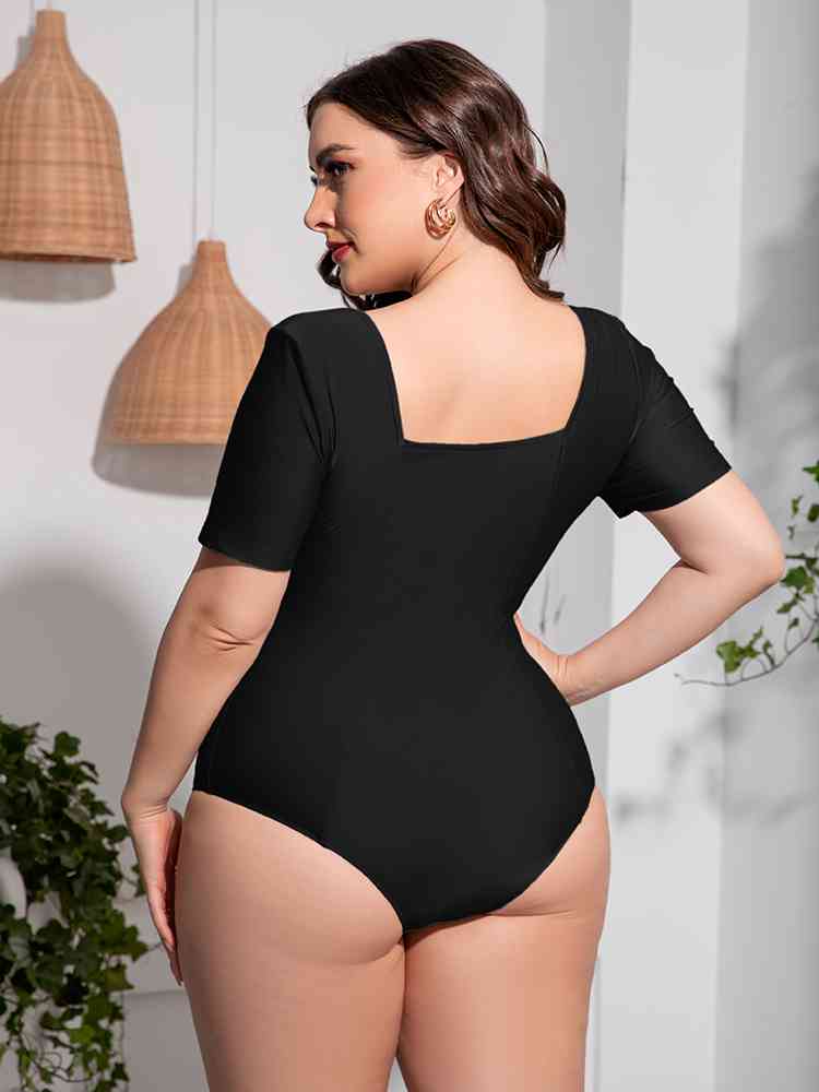 Short Sleeve One-Piece Swimsuit