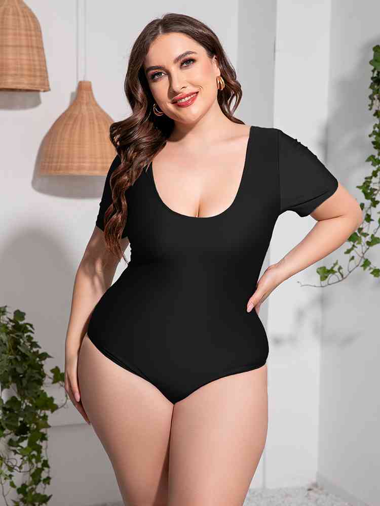 Short Sleeve One-Piece Swimsuit