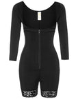 Zip Up, Lace, Long Sleeve, Shapewear