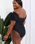 Marina West Swim Salty Air Puff Sleeve One-Piece in Black