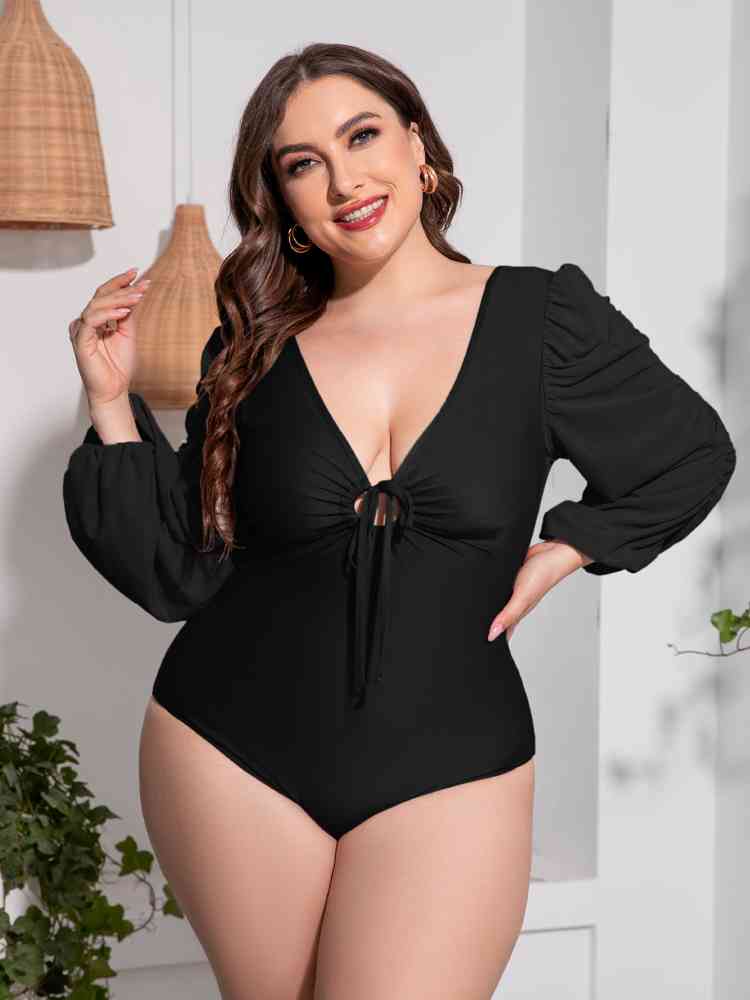 Balloon Sleeve One-Piece Swimsuit