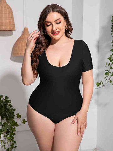 Short Sleeve One-Piece Swimsuit