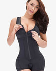 Zip-Up, Scoop Neck, Lace Trim, Shapewear