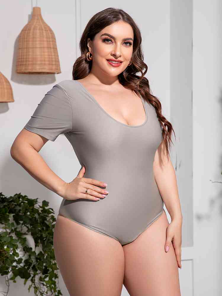 Short Sleeve One-Piece Swimsuit