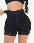 Zip-Up, Lace Trim, Shaping Shorts