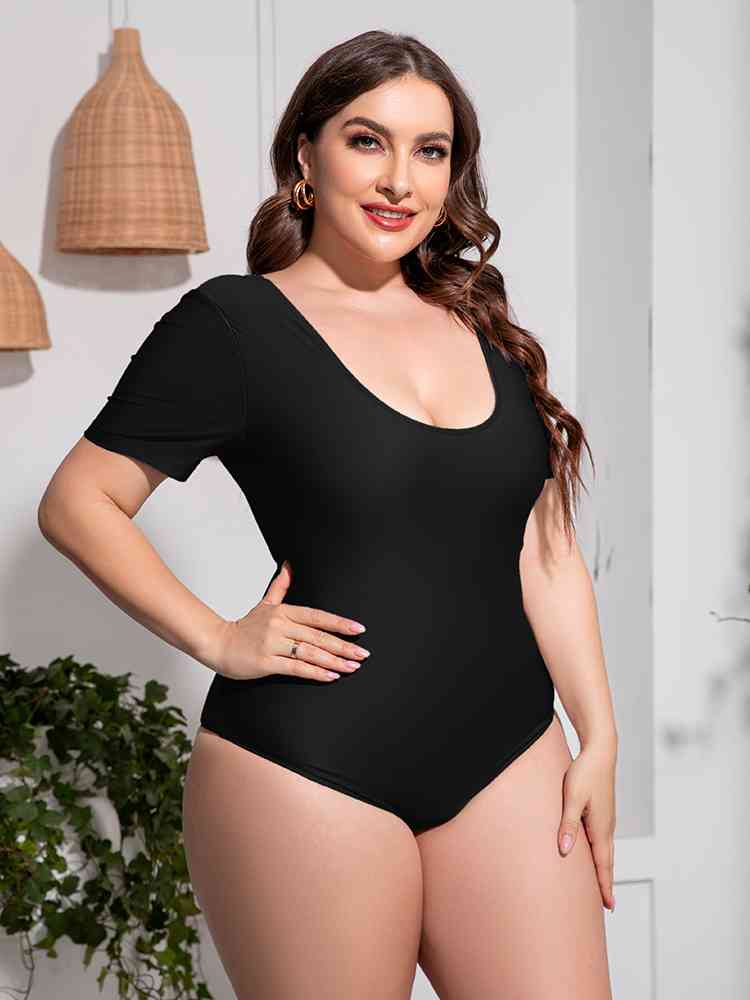 Short Sleeve One-Piece Swimsuit