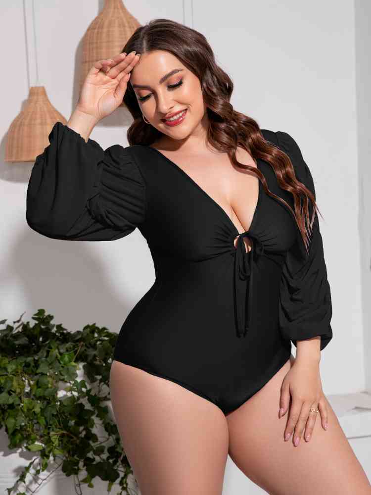 Balloon Sleeve One-Piece Swimsuit