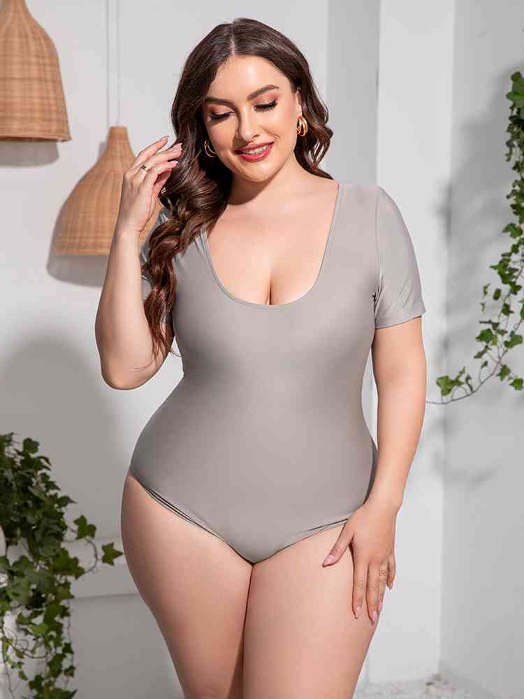 Short Sleeve One-Piece Swimsuit