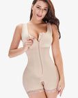 Zip-Up, Scoop Neck, Lace Trim, Shapewear