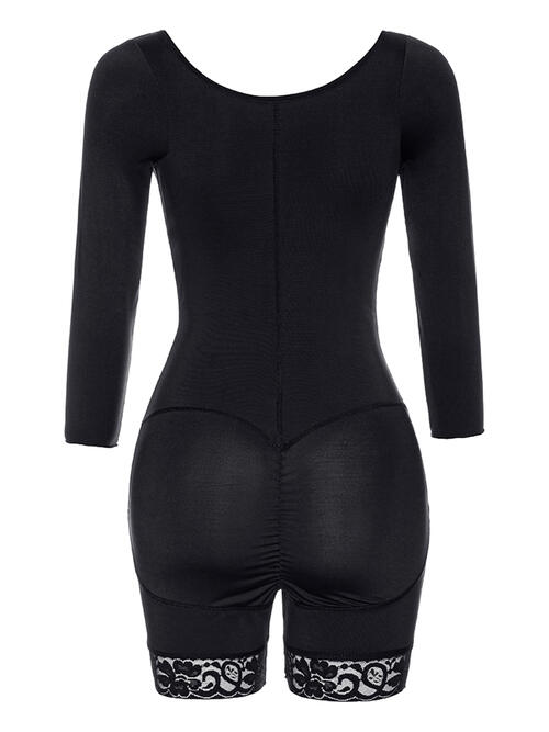Zip Up, Lace, Long Sleeve, Shapewear