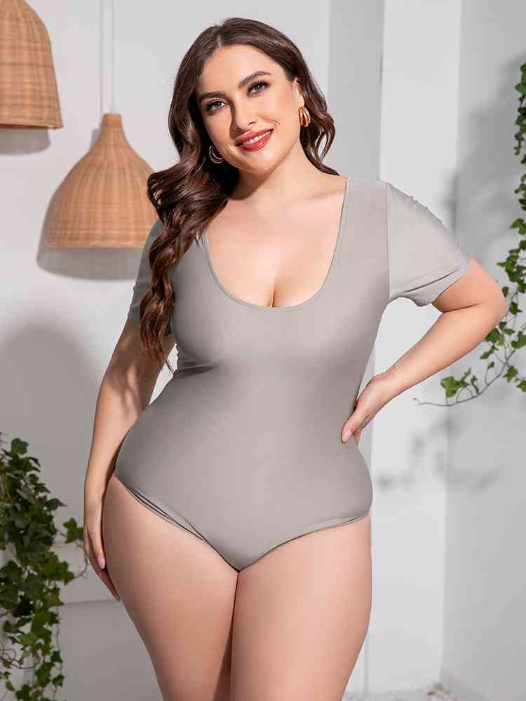 Short Sleeve One-Piece Swimsuit